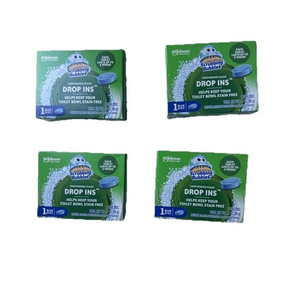 4 Pack Scrubbing Bubbles Continuous Clean Drop-Ins, Toilet Cleaner Tablets, New - Picture 4 of 4